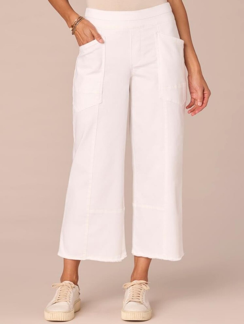 NWT Democracy Pull-on High Rise Glider Crop Jeans White 16 Firm Price*